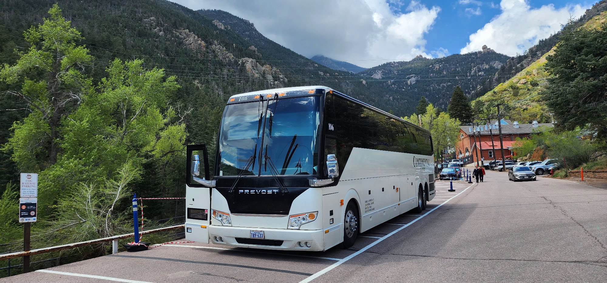 Full-size Prevost charter bus from Continental Buslines in Houston, Texas