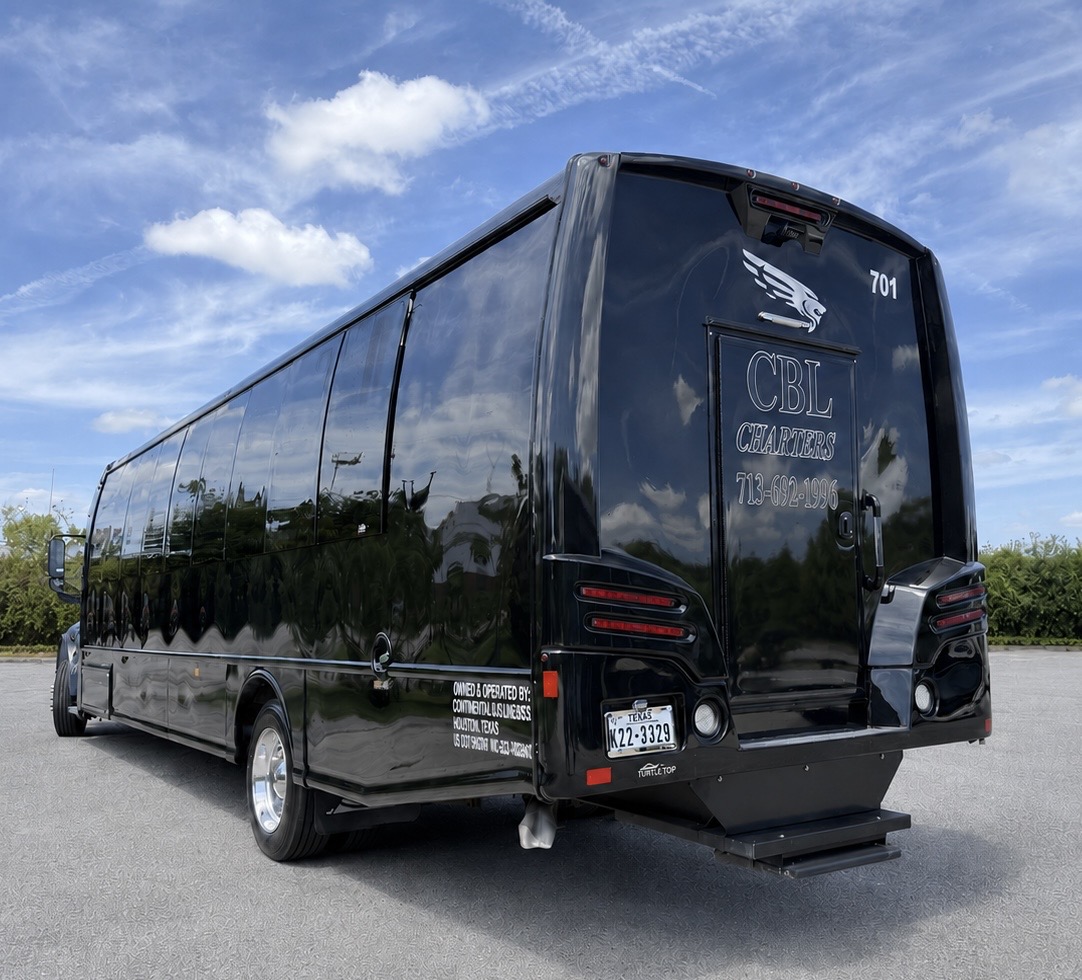 35 passenger minibus diamond-stitched leather seats with seat belts Houston